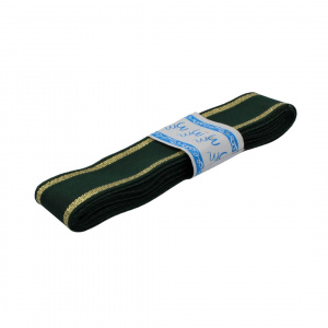 Panglică textilă VERDE AURIU 25mm x 3m