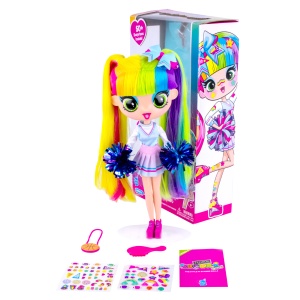 Păpușă Mini Decora Majoreta (Cheer), 28 cm cu Accesorii – Păpușă de Personalizat, Peste 50 Surprize, păr lung, colecția Decora Girlz