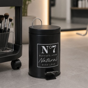 Pedal trash can No. 7, 3L capacity, black, 17x24.5 cm