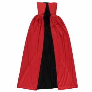 Pelerină reversibilă, Halloween, cu guler, pentru adulți, culoarea negru-roșu, one size