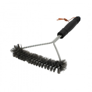 Perie profesională pentru curățarea grătarului, formă triunghiulară, peri metalici rezistenți, mâner ergonomic, BBQ