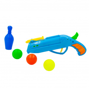 Pistol cu bile jucarie Ping-Pong albastru