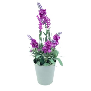 Plantă artificială în ghiveci, lavandă, dimensiuni 28x9 cm, culoare lila