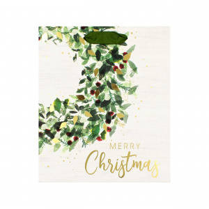Pungă cadou Crăciun SDE L XMAS RUSTIC WREATH