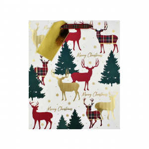 Pungă cadou Crăciun SDE M STAG TARTAN