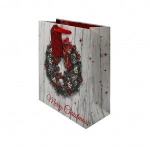 Pungă cadou Crăciun SDE M XMAS WREATH