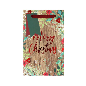 Pungă cadou Crăciun SDE P MERRY XMAS RUSTIC