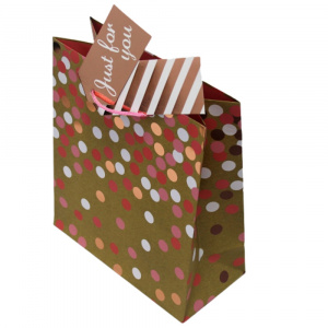 Punga cadou hartie L KRAFT DOTS - Img 2