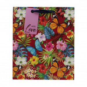 Punga cadou hartie M Tropical Floral