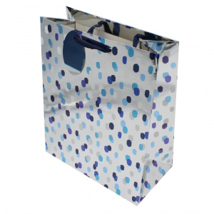 Punga de cadou hartie L Grey funky spots