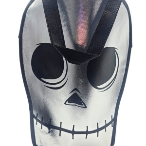 Pungă de colindat, pentru Halloween, metalizată, model craniu, Eurowrap