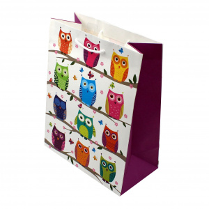 Punga hartie L Kraft Cats & Owls