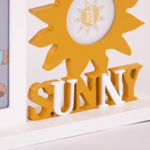 Ramă foto pentru copii, SUNNY, colaj pentru 2 poze, culoare galben