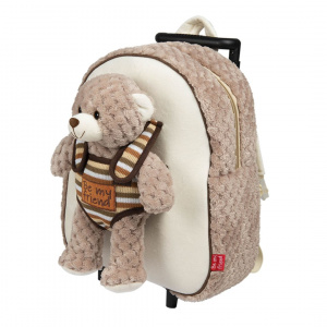 Rucsac Troller, Perletti, cu ursuleț, pluș detașabil, 38 cm - Img 2