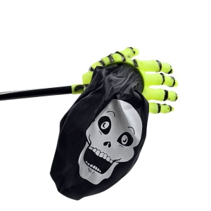 Sac de colindat, cu mâner, pentru Halloween, model mână verde și craniu, Eurowrap