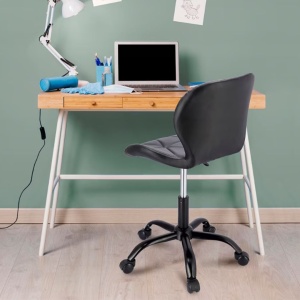 Scaun de birou ENDO, Jumi, pivotant, piele ecologica, negru