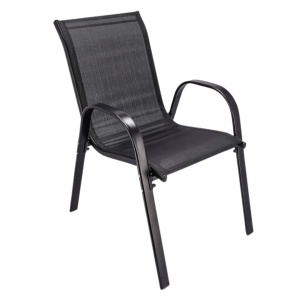 Scaun de grădină Jumi, modern, cu cadru metalic, model FIESTA, culoare negru