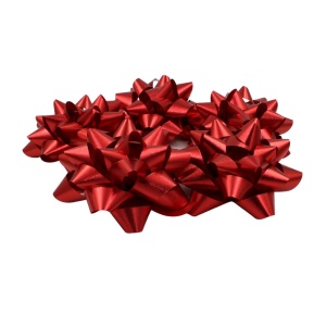 Set 10 steluțe autoadezive, 7 cm, Brizzolari, culoarea roșu metalizat