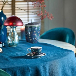 Set 2 căni cu farfurioare, din porțelan, Pip Studio, Blue, 120ml, colecția Berry Blues