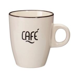 Set 2 căni Excellent Houseware, 220 ml, ceramică, model CAFÉ