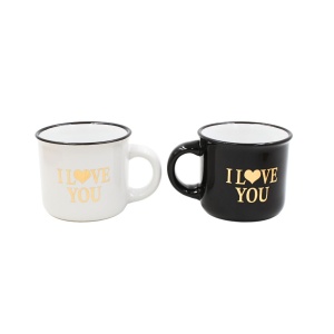 Set 2 Cești Espresso, Nekupto – “I ♥ YOU”, 2 x 80 ml
