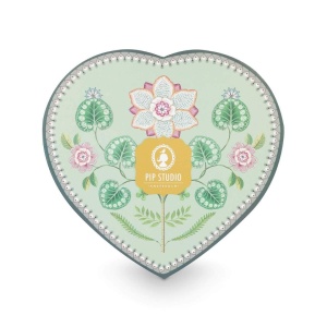 Set 2 farfurii, formă de inimă, Pip Studio, Light Green, 21.5 cm, colecția Lily & Lotus