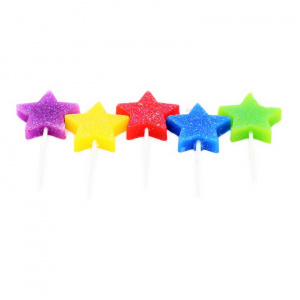 Set 5 lumânări Steluțe Multicolor Glitter - Img 3