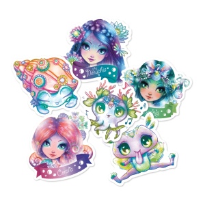 Set 50 stickere, din vinil, Nebulous Stars, Lyria & Lylia