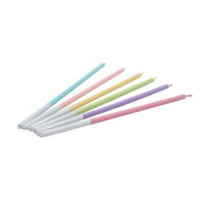 Set 6 lumânări pentru tort, Venus, curcubeu, Celebright, 14.5cm