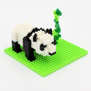 Set construcție Microbricks panda 157 piese