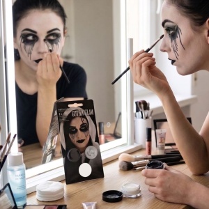 Set de machiaj, Gothic Glam, 3 culori, 2 tatuaje, 1 pensulă – pentru Halloween, carnaval și costume tematice, Amscan