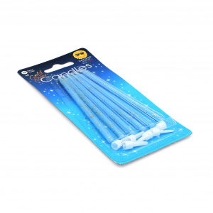 Set lumânări aniversare "Blue glitter candles" - Img 2