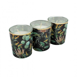 Set lumânări design floral negru 5x6cm