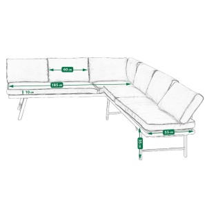 Set mobilier de grădina gri, modular, Jumi, cu 2 canapele și măsuță de cafea