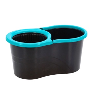 Set mop rotativ cu găleată 14 L, Ultra Clean, sistem Spin, mop din poliester și inox 110 cm, turcoaz/negru