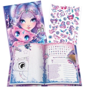 Set papetărie Nebulous Stars – 216 piese, kit creativ fete 7 ani, cu jurnal secret, stickere, accesorii și rechizite