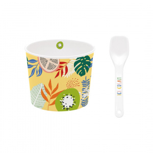 Set porțelan bol cu linguriță IceCream kiwi - Img 1