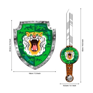 Set sabie și scut, Deluxebase, Animal Armouriez, model tigru