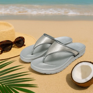 Șlapi de damă, Perletti – Silver Flip-Flop