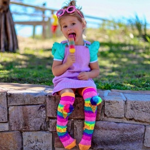 Șosete lungi colorate Madmia pentru fete Ice-cream toddler 3-5 ani