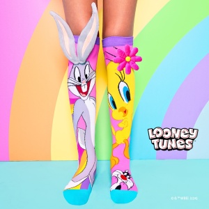 Șosete lungi colorate Madmia pentru fete Tweety&Bugs Bunny 6-99 ani - Img 1