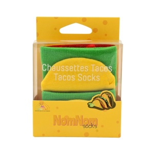 Șosete Tacos amuzante, ambalaj cadou – mărime universală, NomNom Socks