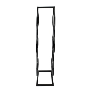Suport de vin, 8 sticle, metal, 23x11x48 cm, negru