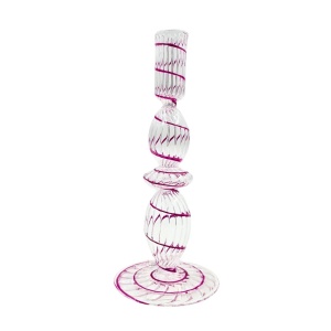Suport din sticlă, Pip Studio, Swirl Pink, 20 cm, colecția Jolie