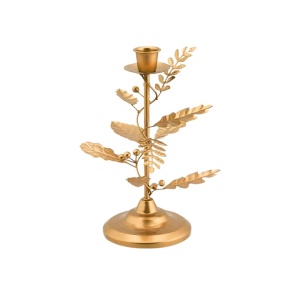Suport pentru lumânare, din metal, Pip Studio, 21.5 cm, Gold, colecția Others