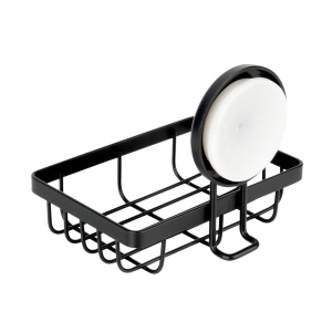 Suport pentru săpun, Bathroom Solutions, prindere cu ventuză, negru mat, max 3.5 kg, 13x11.5x11.5 cm