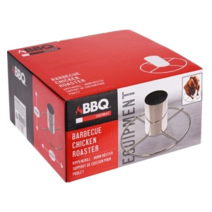 Suport pui la bere pentru grătar, inox, cu tavă colectoare, pentru BBQ și cuptor