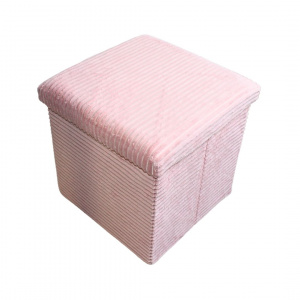 Taburet cu spațiu depozitare 38x38x38 cm reiat mare roz