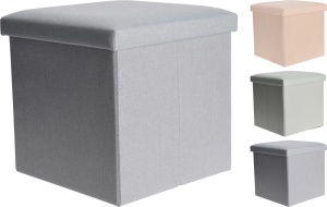Taburet pliabil cu spațiu de depozitare - Storage Solutions®, tip cutie, otoman, culoare vernil, 38x38x38 cm