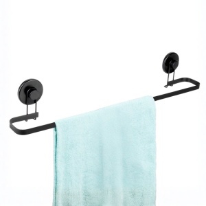 Towel rail, Bathroom Solutions, suction mounting, matt black, 60 x 8.5 x 10 cm